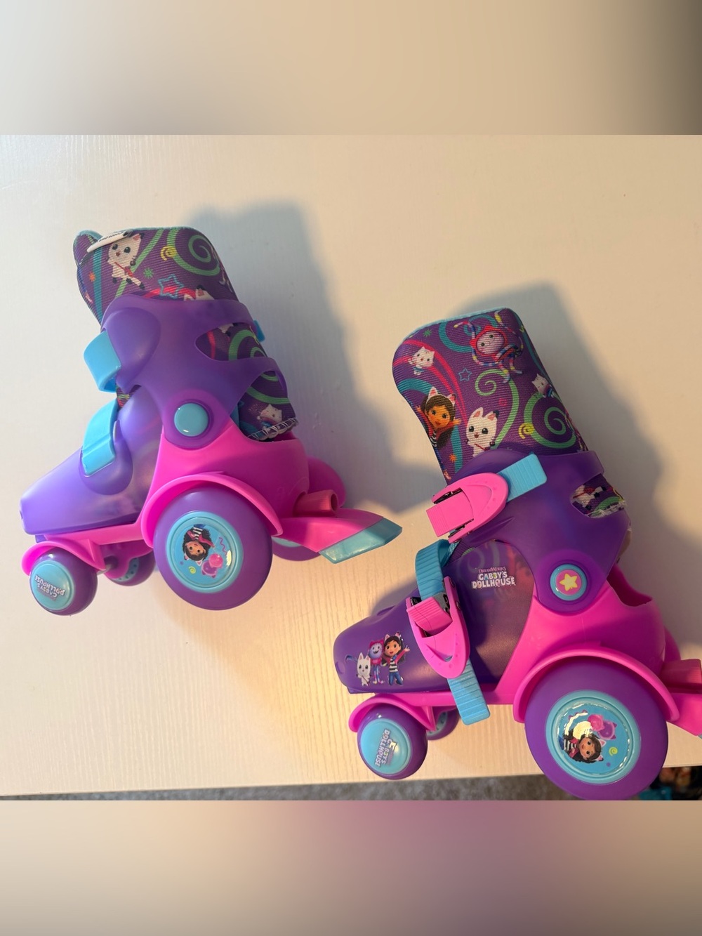Gabby Dollhouse Dreamworks Purple, Pink & Teal Kids Quad Roller Skates